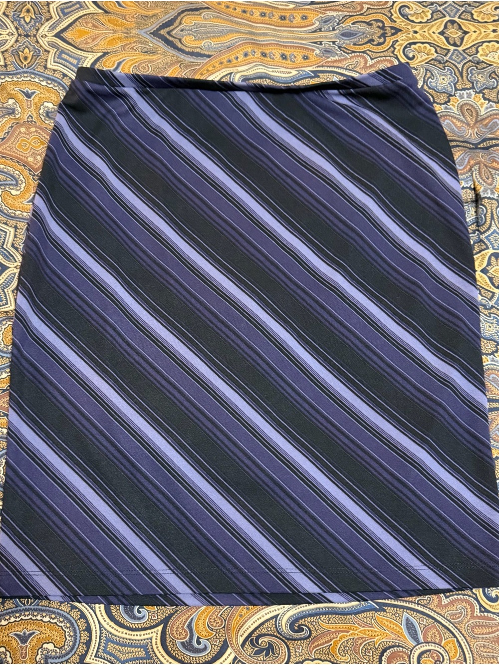 Express Striped A-Line Women's Skirt in Black and Lavender size xs